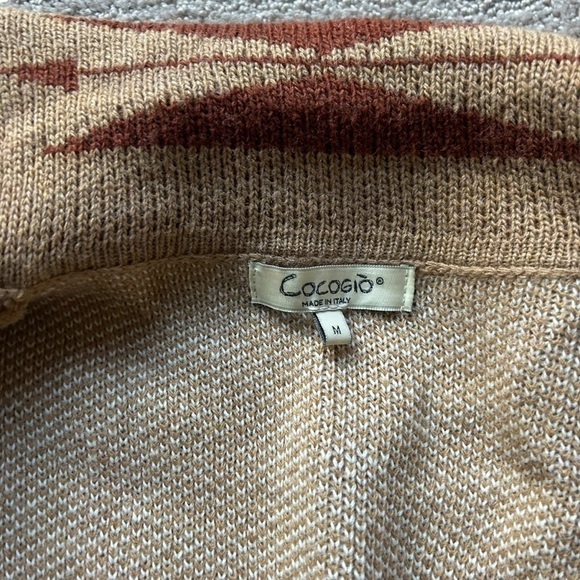 Cocogio Aztec western print wool blend shawl knit sweater size medium cardigan - Picture 3 of 7